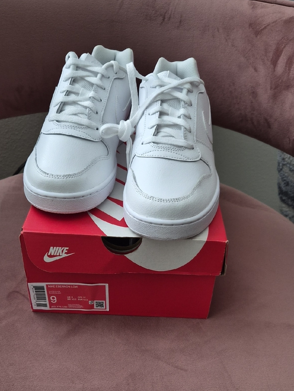 Nike Ebernon White Low-Top Leather Sneakers